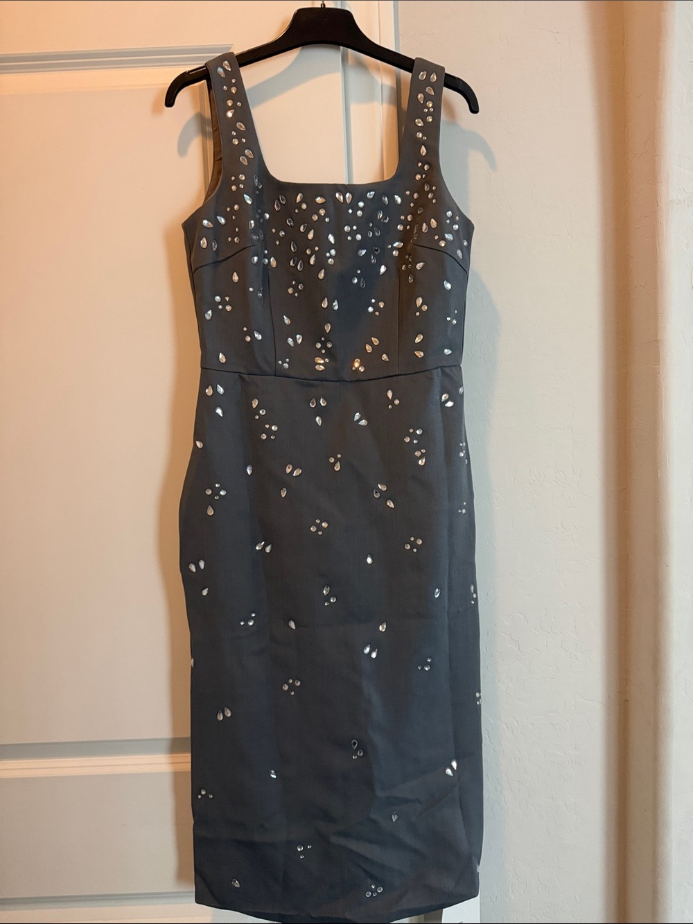 MOTF 🩶Gray Embellished Midi Sheath Dress
